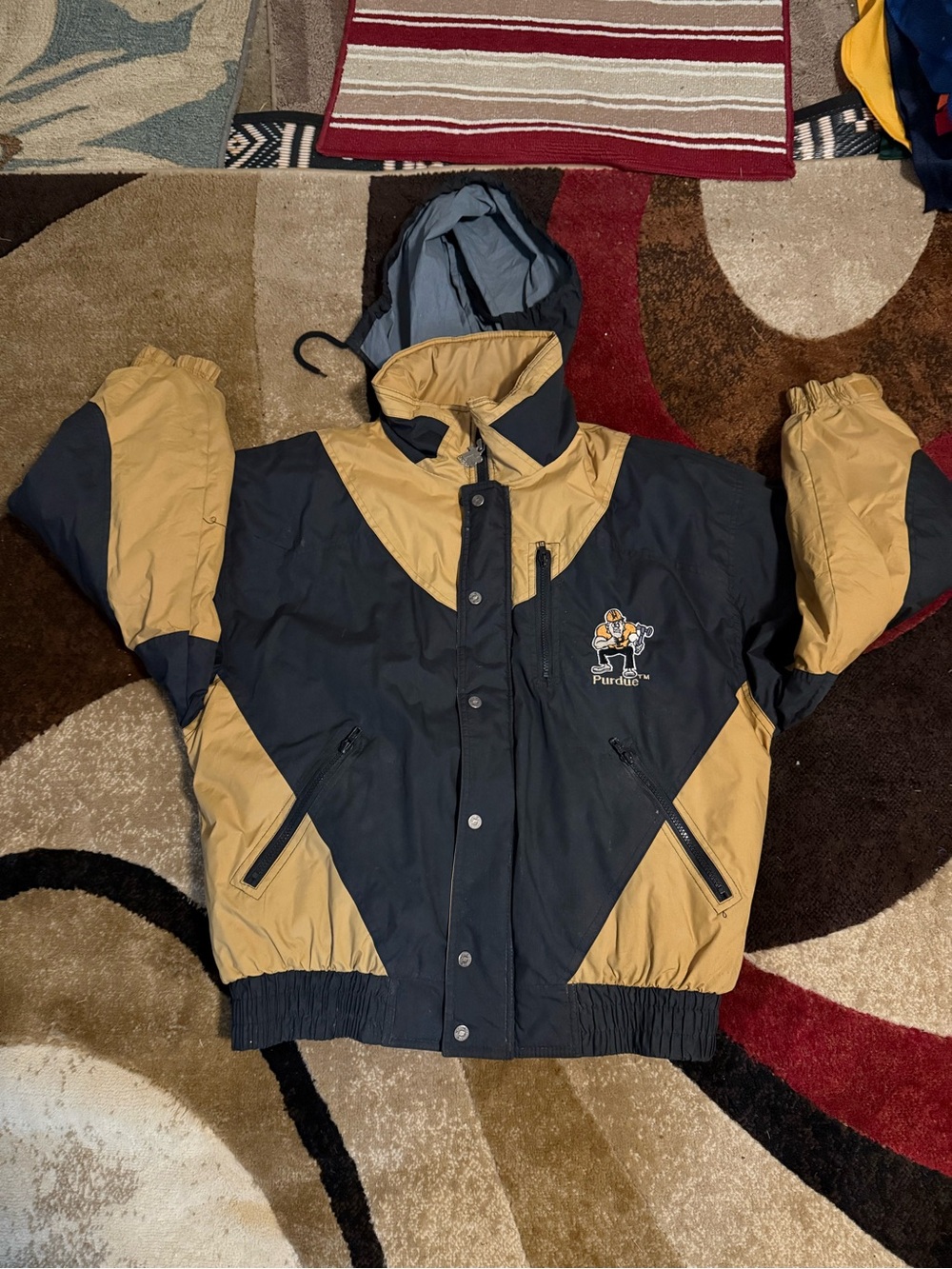 Purdue Boilermakers high end coat/jacket hood quilted size XL